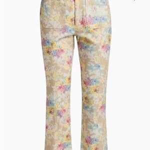 cinq à sept Ikat Bouquet Dorothea Jeans - Khaki Multi Floral